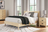 Cabinella Tan Queen Platform Panel Bed