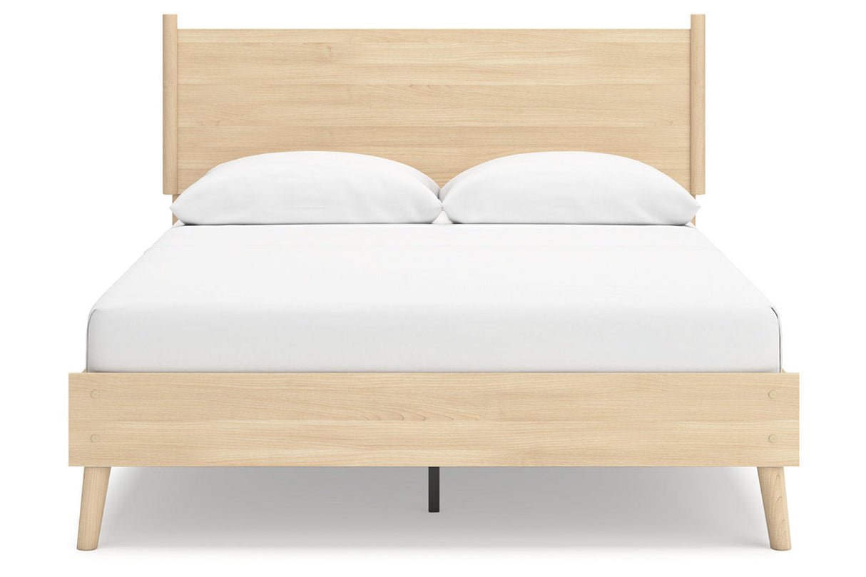 Cabinella Tan Queen Platform Panel Bed