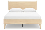 Cabinella Tan Queen Platform Panel Bed