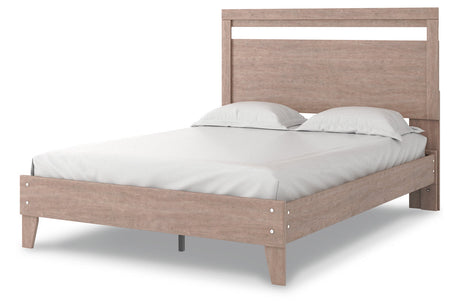 Flannia Gray Queen Panel Platform Bed