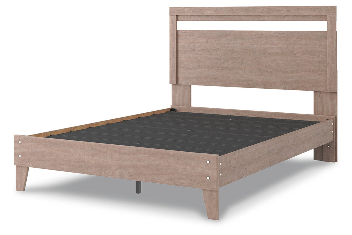 Flannia Gray Queen Panel Platform Bed