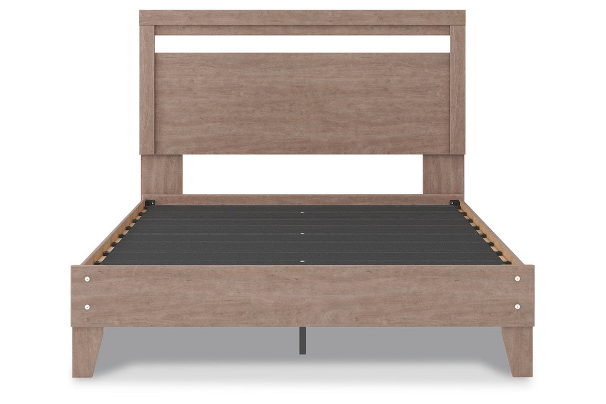 Flannia Gray Queen Panel Platform Bed