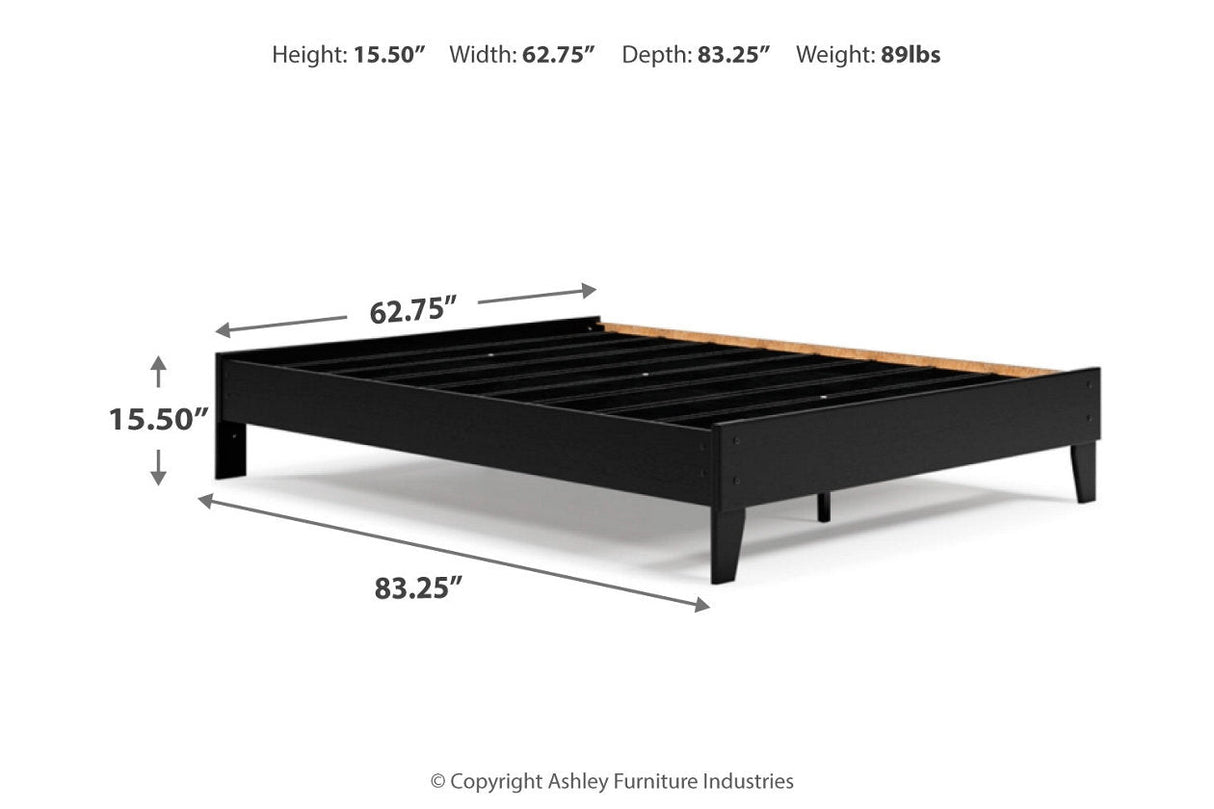 Finch Black Queen Platform Bed