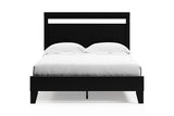 Finch Black/Brown Queen Panel Platform Bed