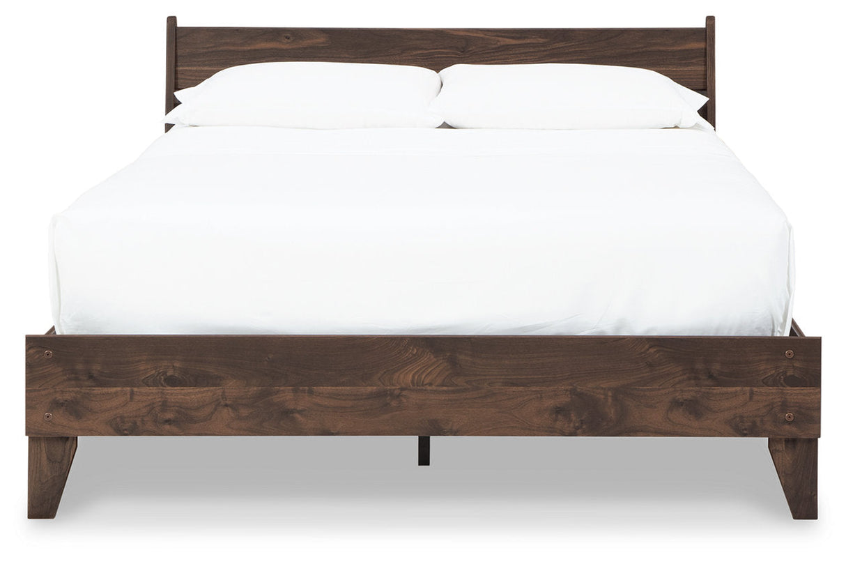 Calverson Mocha Queen Panel Platform Bed