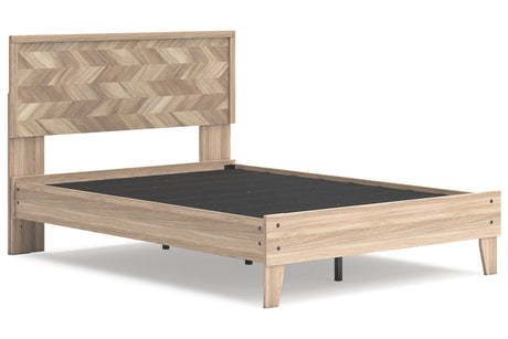 Battelle Tan Full Panel Platform Bed