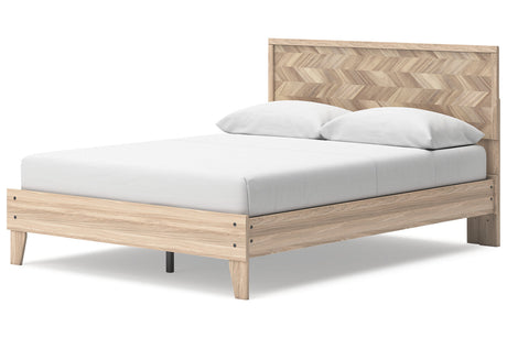 Battelle Tan Queen Platform Bed