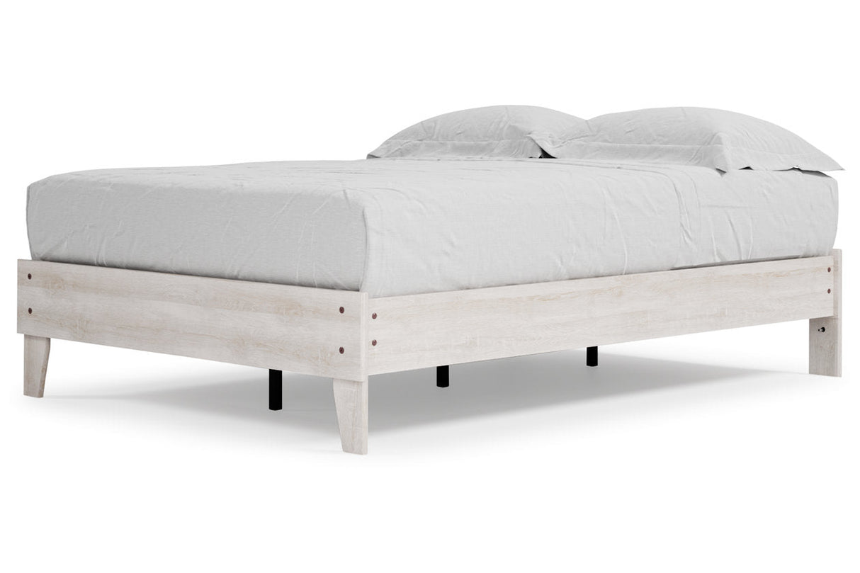 Shawburn Whitewash Full Platform Bed