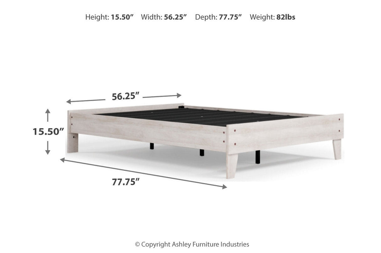 Shawburn Whitewash Full Platform Bed