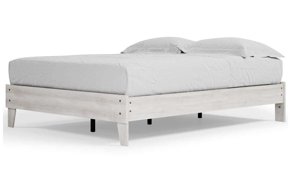 Shawburn Whitewash Queen Platform Bed