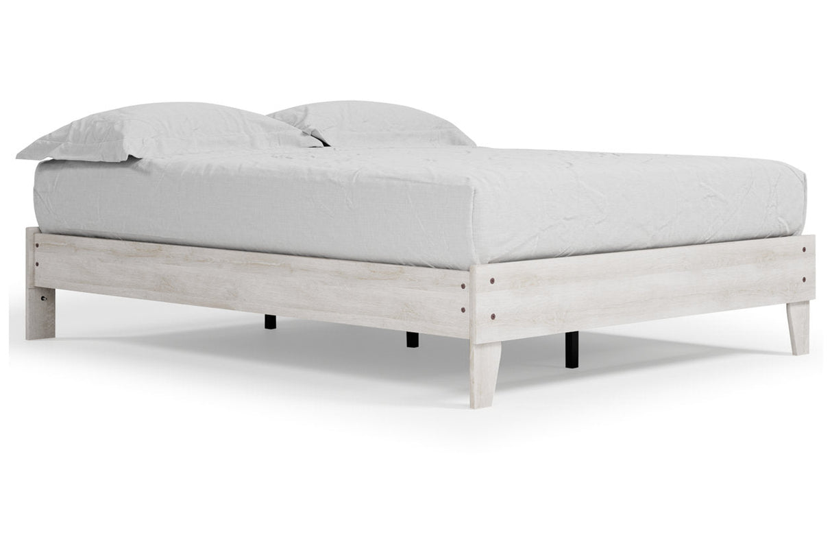 Shawburn Whitewash Queen Platform Bed