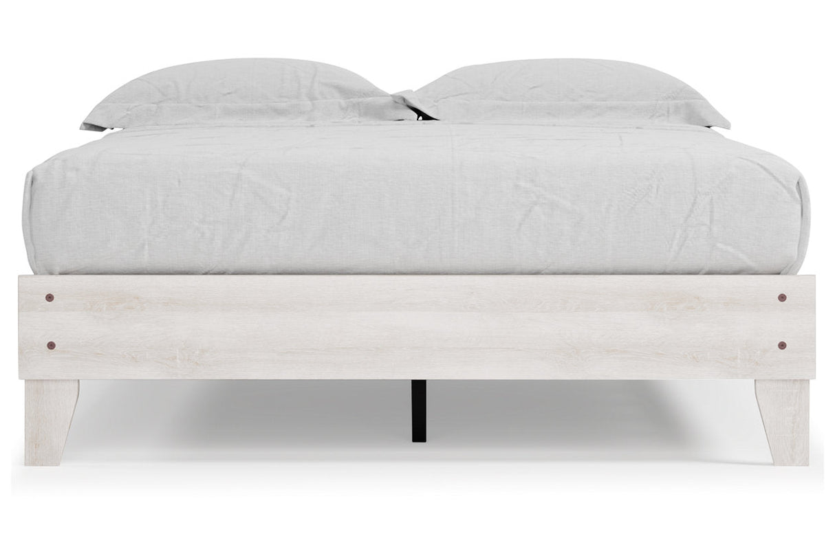 Shawburn Whitewash Queen Platform Bed