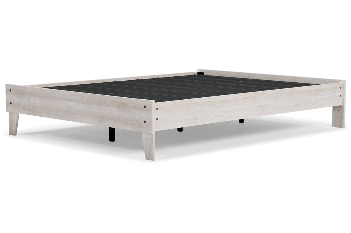 Shawburn Whitewash Queen Platform Bed