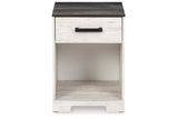 Shawburn Whitewash/Charcoal Gray Nightstand