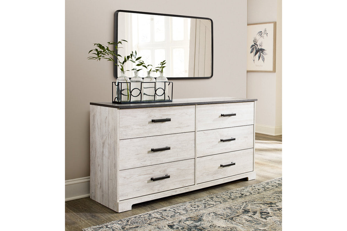 Shawburn Whitewash/Charcoal Gray Dresser