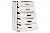 Shawburn Whitewash/Charcoal Gray Chest of Drawers