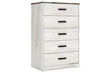 Shawburn Whitewash/Charcoal Gray Chest of Drawers