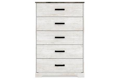 Shawburn Whitewash/Charcoal Gray Chest of Drawers