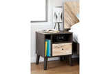 Piperton Two-tone Brown/Black Nightstand