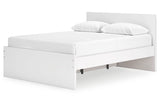 Onita White Queen Platform Bed with 1 Side Storage