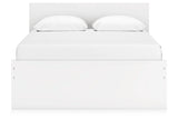 Onita White Queen Platform Bed with 1 Side Storage