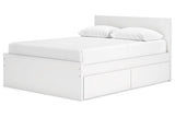 Onita White Queen Platform Bed with 2 Side Storage