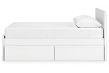 Onita White Queen Platform Bed with 2 Side Storage