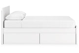 Onita White Queen Platform Bed with 2 Side Storage