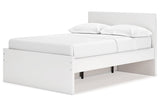 Onita White Full Panel Platform Bed with 1 Side Storage