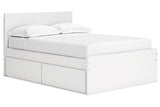 Onita White Full Panel Platform Bed with 1 Side Storage