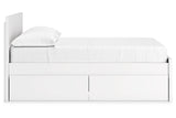 Onita White Full Panel Platform Bed with 1 Side Storage