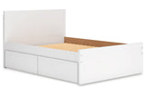 Onita White Full Panel Platform Bed with 2 Side Storage