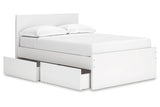 Onita White Full Panel Platform Bed with 2 Side Storage