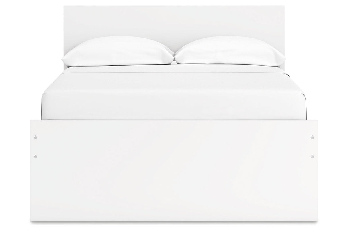 Onita White Full Panel Platform Bed with 2 Side Storage