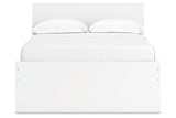 Onita White Full Panel Platform Bed with 2 Side Storage