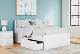 Onita White Full Panel Platform Bed with 2 Side Storage