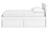 Onita White Full Panel Platform Bed with 2 Side Storage