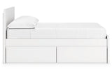 Onita White Full Panel Platform Bed with 2 Side Storage