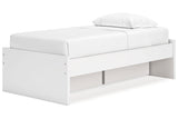 Onita White Twin Platform Bed with 1 Side Storage