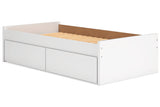 Onita White Twin Platform Bed with 1 Side Storage