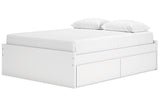 Onita White Queen Platform Bed with 2 Side Storage