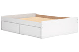 Onita White Queen Platform Bed with 2 Side Storage