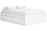 Onita White Queen Platform Bed with 2 Side Storage