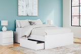 Onita White Queen Platform Bed with 2 Side Storage