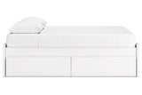 Onita White Queen Platform Bed with 2 Side Storage