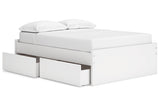 Onita White Full Platform Bed with 1 Side Storage