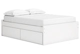 Onita White Full Platform Bed with 1 Side Storage