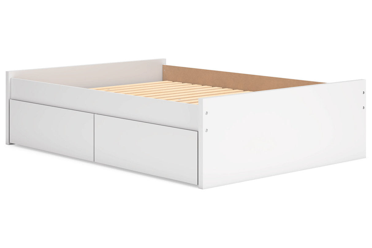 Onita White Full Platform Bed with 2 Side Storage