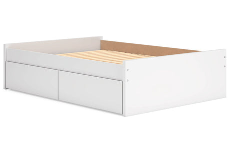 Onita White Full Platform Bed with 2 Side Storage