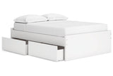 Onita White Full Platform Bed with 2 Side Storage